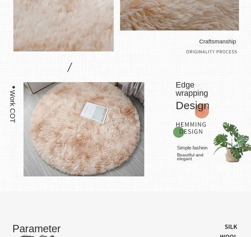 Plush Round Rug Mat for Living Room and Bedroom Home Decor
