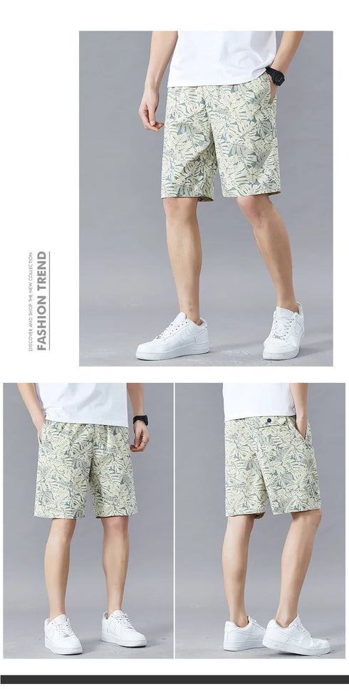 Plus Size Men's Casual Cotton Summer Knee Shorts Sports