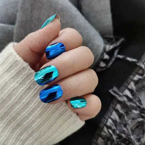 Sparkling Purple Glitter Kids Press-On Nails - 24-Piece Gradient Fake Nail Art Tips for Short Full-Cover Fun and Creative Nail Designs for Girls