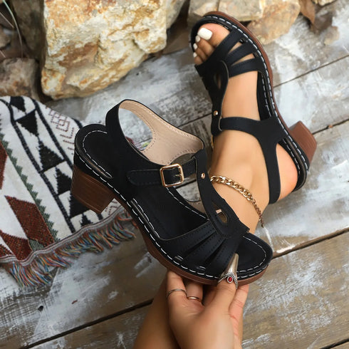 Women Slip On Chunky Platform Sandals Summer Wedges