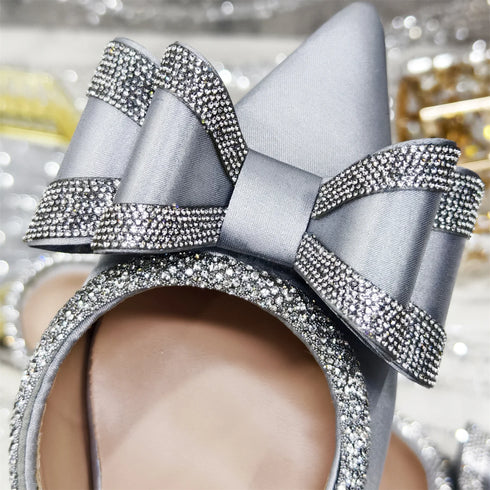 Italian Design Elegant Women's Rhinestone Heels Set