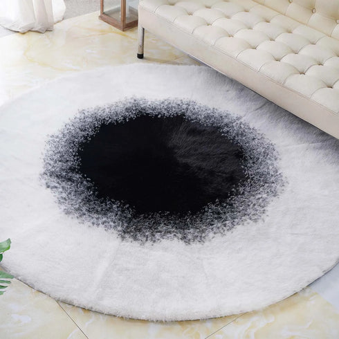 Plush Round Starry Sky Carpet Rug for Living Room and Bedroom Decoration