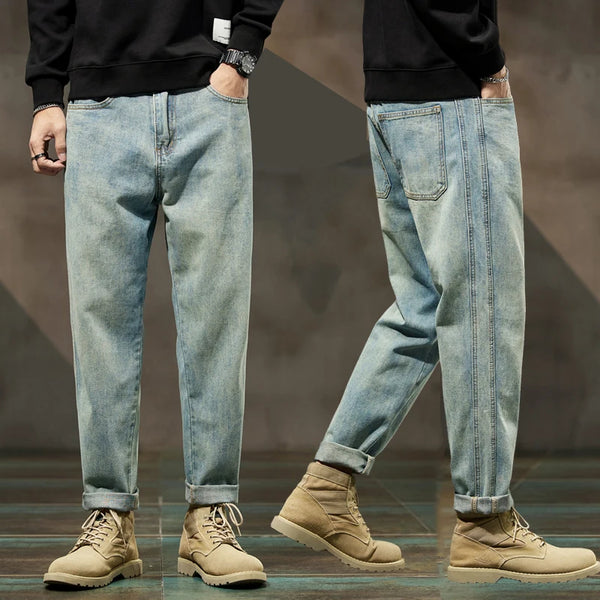 KSTUN Jeans For Men Baggy Pants Loose Fit Vintage Denim Trousers