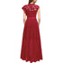 Harajuku Vintage Elegant Long Maxi Dress Stylish Party Wedding Dress with Spliced Lace Chiffon