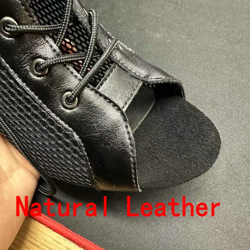 Sexy High Heels Hollow Mesh Sandals for Summer Fashion Comfort Peep Toe Stilettos Jazz Dance Female Shoes Plus Size
