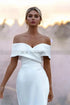 White Mermaid Satin Wedding Dresses with Detachable Overskirt Train Customized Bridal Dress 2 in 1 Gowns