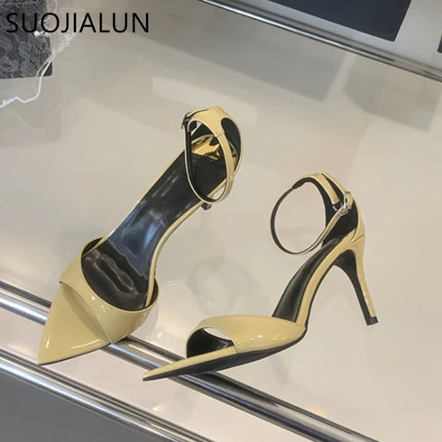 Pointed Toe Ankle Strap Gladiator Heels For Women Sandal