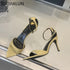 Pointed Toe Ankle Strap Gladiator Heels For Women Sandal