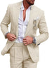 Elegant Men's Linen Suit Set - 2 Piece One Button Slim Fit for Smart Casual Events and Year-Round Style