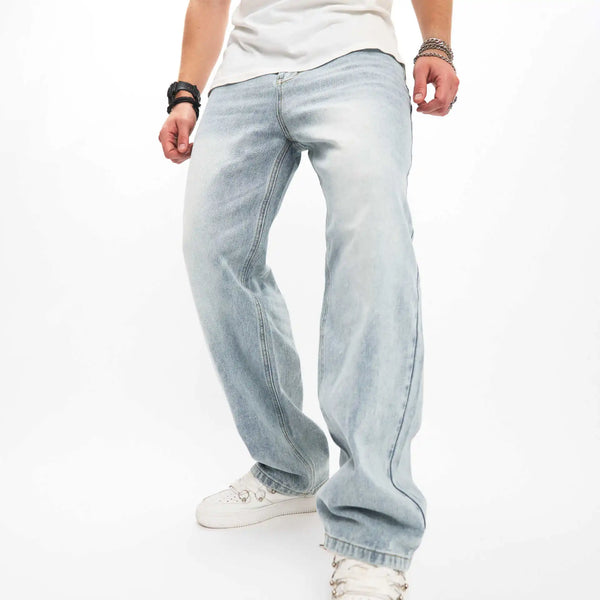 European and American Street Fashion Men's Wide-leg Jeans Casual