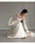 Long Sleeved Light Wedding Dress Elegant Off The Shoulder Mermaid Gown