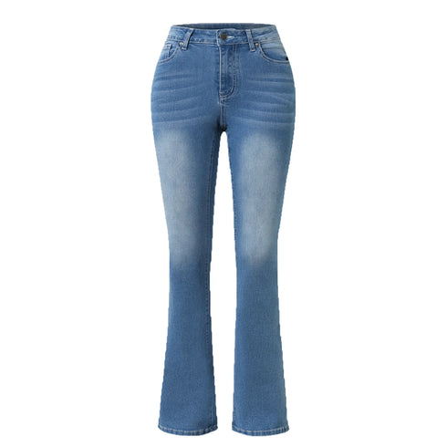 Women's Stretch Boot Cut Jeans Slim Fit Hip-Lifting Denim Trousers