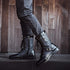 Punk-Inspired Mid-Calf Motorcycle Boots for Men - All-Match Denim Tooling Footwear