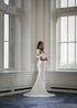 Simple Off The Shoulder Satin Mermaid Wedding Dress Side Slit