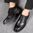 Elegant Men's Formal Dress Brogue Shoes - Slip-On British Gentleman Oxfords for Weddings and Special Occasions