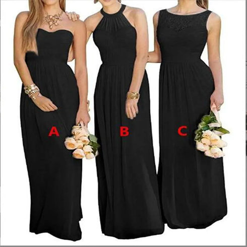 A-Line Chiffon Bridesmaid Dresses Elegant Floor-Length Sleeveless Gown For Wedding Party Occasion