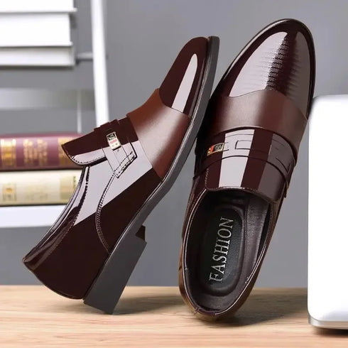 Elegant Men's Formal Oxfords - Slip-On Leather Loafers for Business, Weddings, and Parties - Comfortable Casual Shoes for Every Occasion