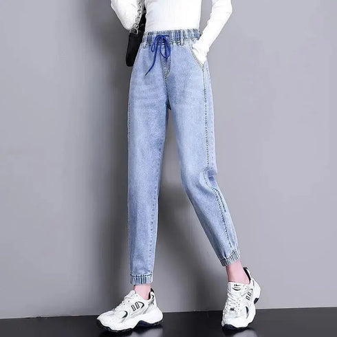High Waist Denim Harlan Pants for Women Casual Ankle Length