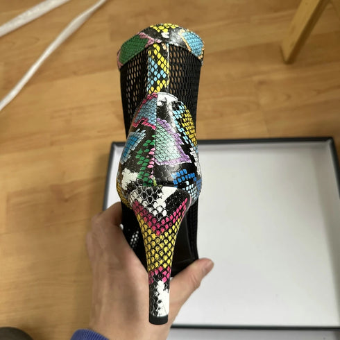 Sexy High Heels Hollow Mesh Sandals for Summer Fashion Comfort Peep Toe Stilettos Jazz Dance Female Shoes Plus Size