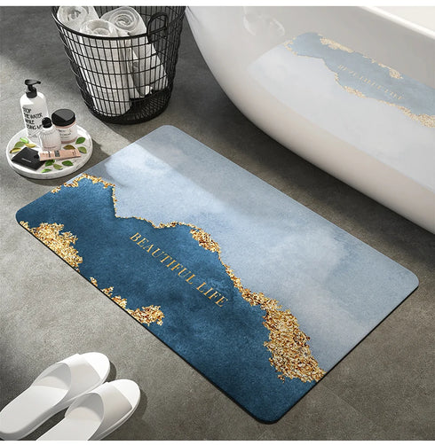 Luxury Nordic Diatomite Bath Mat Anti Slip Super Absorbent Quick Dry Floor Mat