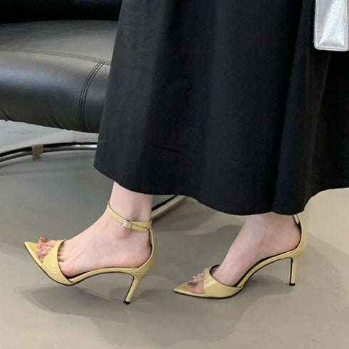 Pointed Toe Ankle Strap Gladiator Heels For Women Sandal