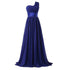 Bridesmaid Dress A Line Chiffon One Shoulder Pleated Back Lace Up Floor Length Wedding Dress