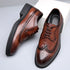 Elegant Men's Formal Dress Brogue Shoes - Slip-On British Gentleman Oxfords for Weddings and Special Occasions