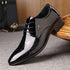 Luxury Italian Patent Leather Men's Oxford Shoes - Pointed Toe Wedding Dress Derbies