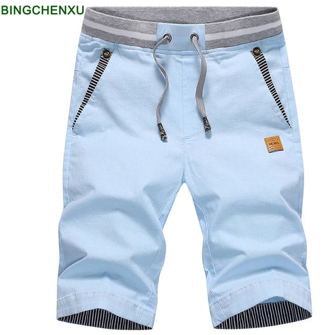Linen Mens Shorts Casual Bermuda Beach Shorts for Men