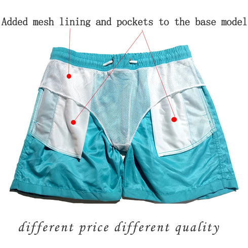 Men's Quick-Dry Swim Shorts with Pockets for Surfing and Beach Activities