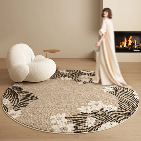 Cream Style Round Carpet Fluffy Soft Plush Rug for Living Room and Bedroom