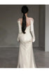 Long Sleeved Light Wedding Dress Elegant Off The Shoulder Mermaid Gown