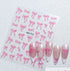 5D Embossed Nail Art Stickers - Semi-Transparent White Bowknots Adhesive Sliders for Creative Manicure Decorations and Nail Art Accessories