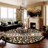 Leopard Print Round Carpet Decoration for Living Room Area Rugs Non-Slip Floor Mats