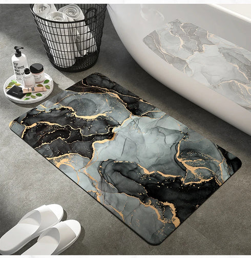 Luxury Nordic Diatomite Bath Mat Anti Slip Super Absorbent Quick Dry Floor Mat