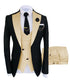 Luxury Men's Tuxedo Suit Set for Special Occasions - Stylish 3-Piece Ensemble with Jacket, Trousers, and Vest for Parties and Weddings