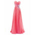 Strapless A-Line Chiffon Bridesmaid Dress With Beading Crystals and Pleats Corset Back