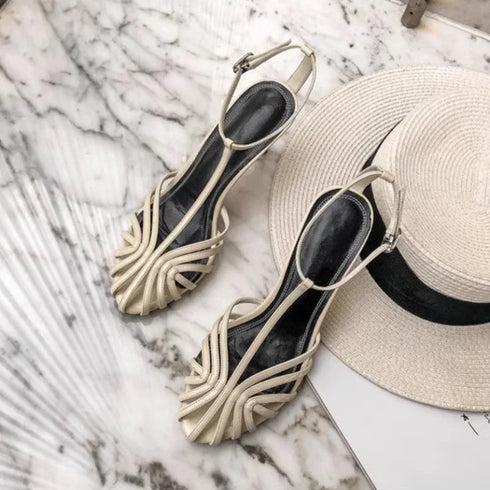 Sexy T Strap Heels For Women Sandals Narrow Band Party