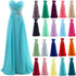 Strapless A-Line Chiffon Bridesmaid Dress With Beading Crystals and Pleats Corset Back