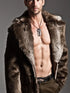 Men's Faux Fur Long Overcoat with Large Lapel for Autumn and Winter Fashion - Thick Turn-Down Collar Jacket for Daily Wear