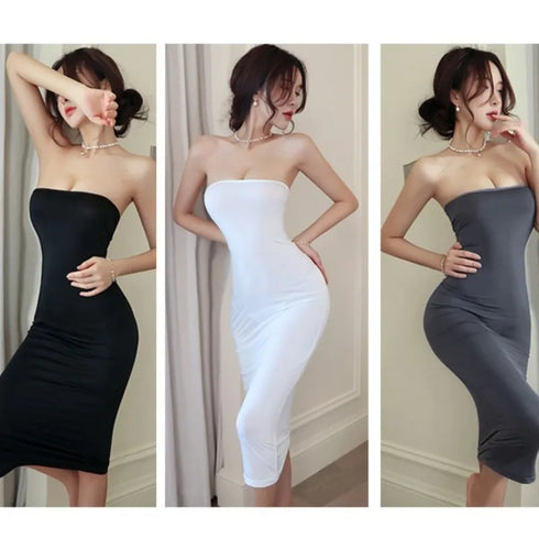 Summer Ice Silk Open Back Dress For Formal Occasions