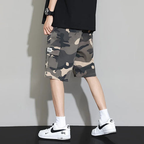 Summer Camouflage Cargo Shorts Men Pocket Casual Outdoor Pants
