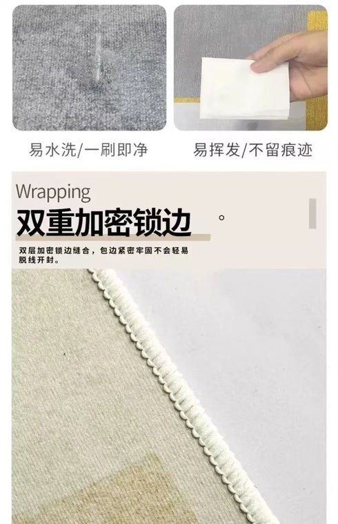 French Retro Persian Carpet Non Slip Mat for Living Room and Bedroom Rug