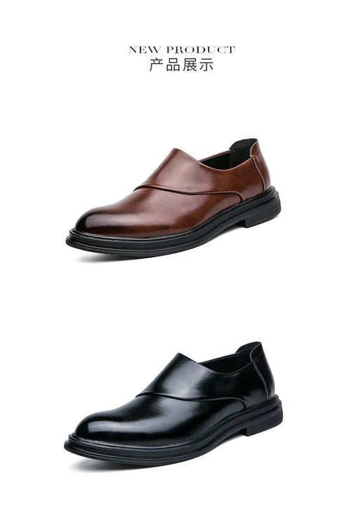 Fashion Men's Dress Shoes Formal Loafers Leather Wedding Shoes for Men
