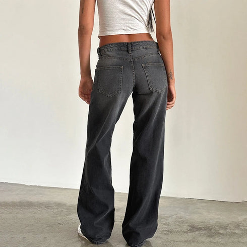 Casual Vintage Wide Leg Jeans for Women - Baggy Low Waist Boyfriend Pants Perfect for Cyber Grunge Streetwear and Fall Outfits with Jeans