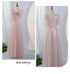 V-Neck Ruched Tulle A-Line Dress With Square Collar And Appliques And Bow Bridesmaid Dress