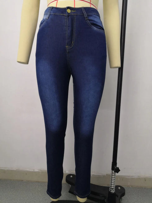 Casual Slim Fit High Waist Elastic Denim Pencil Pants for Women - Perfect for Fall Outfits with Jeans in All Seasons, S-3XL Sizes Available