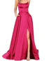 Strapless Satin Ball Gown With Train For Formal Banquet Evening Wedding Dress Silhouette Classic