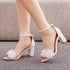 Elegant Floral Buckle Strap Heeled Sandals for Women's Wedding and Party Wear