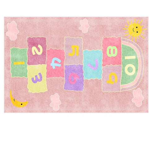Children's Play Hopscotch Carpet for Living Room Decor Large Area Rugs and Crawling Floor Mat
